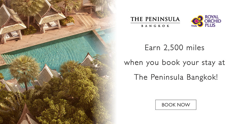 Book and Stay at the Peninsula Bangkok, Earn 2,500 Miles